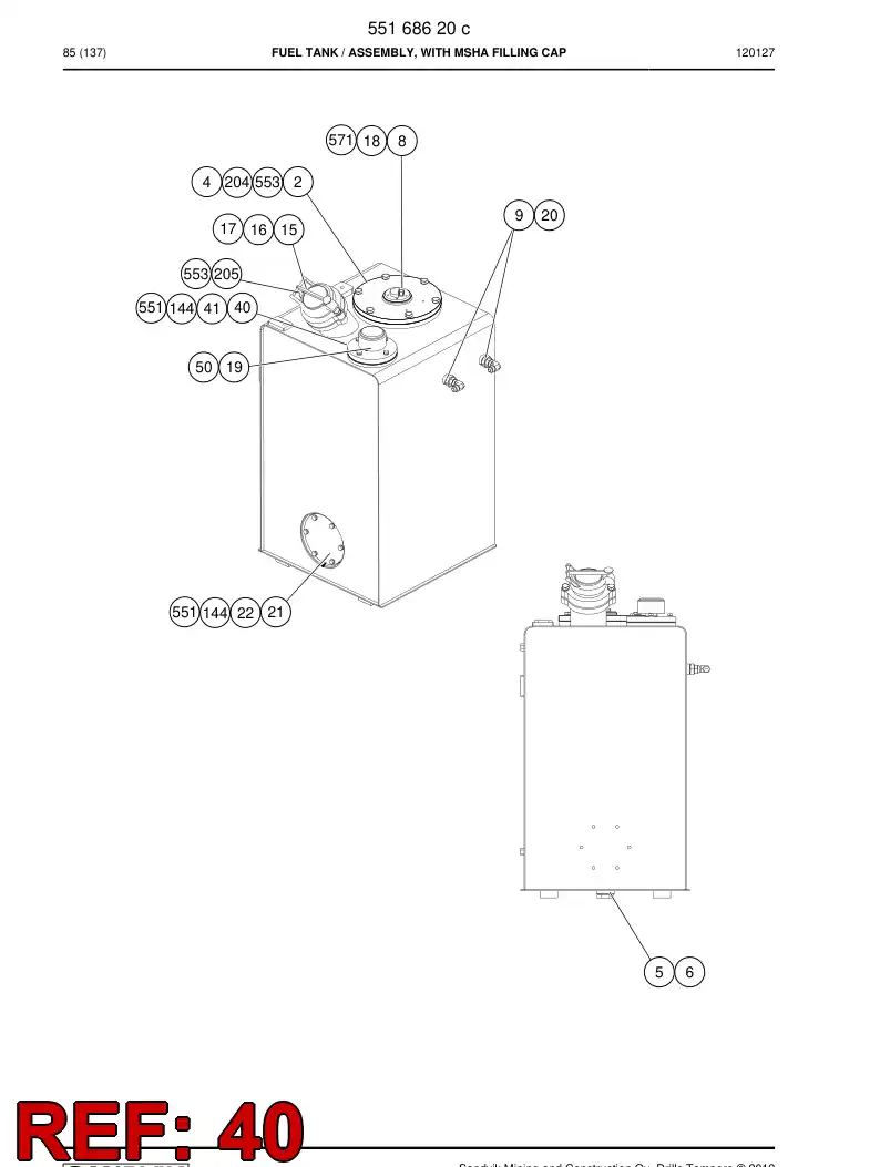 55179789 551 797 89 Flange - Sandvik Technical Drawing