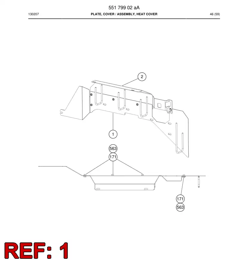 55179873 551 798 73 Plate, Cover - Sandvik Technical Drawing