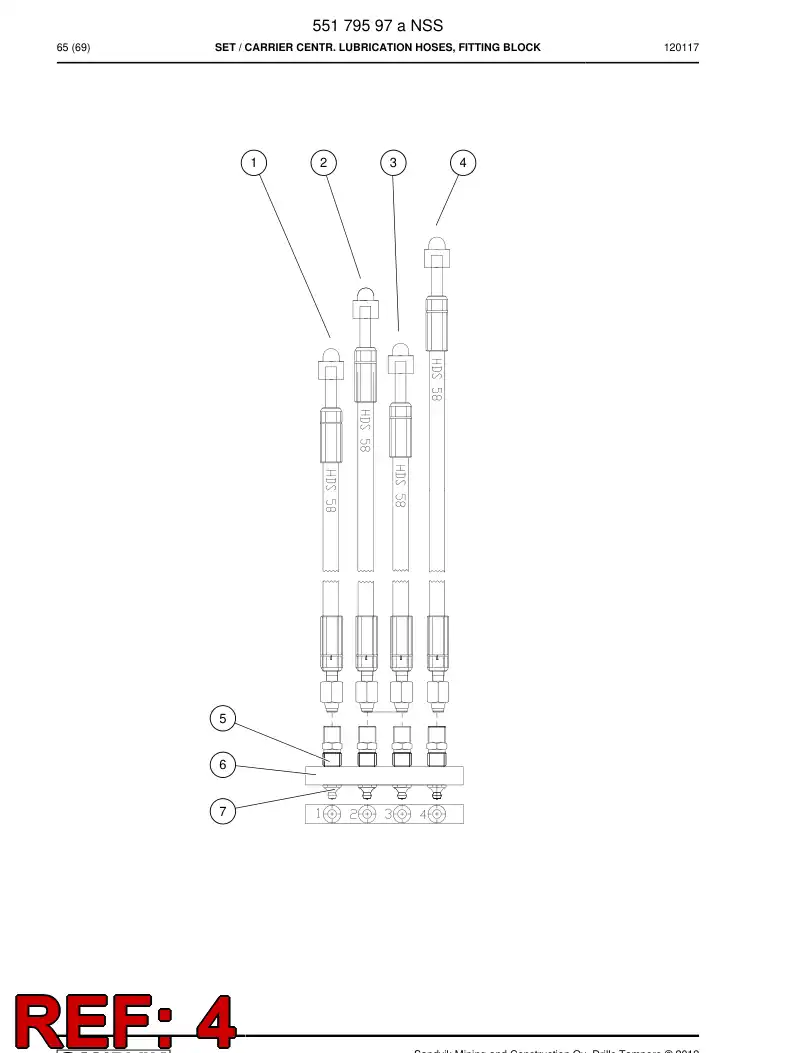 55179903a 551 799 03a Hose - Sandvik Technical Drawing