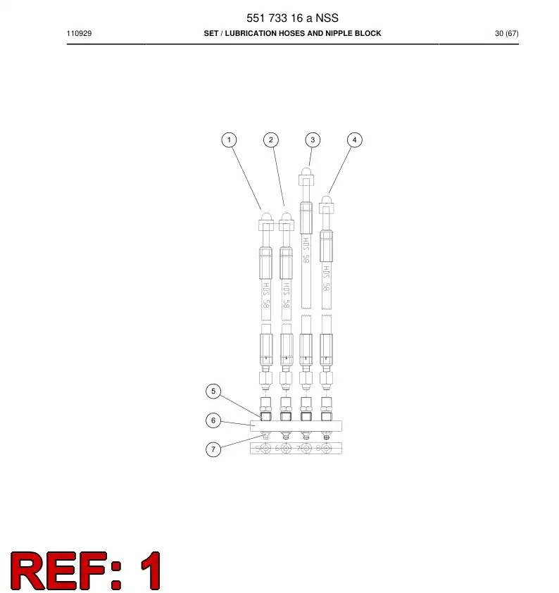 55179911a 551 799 11a Hose - Sandvik Technical Drawing