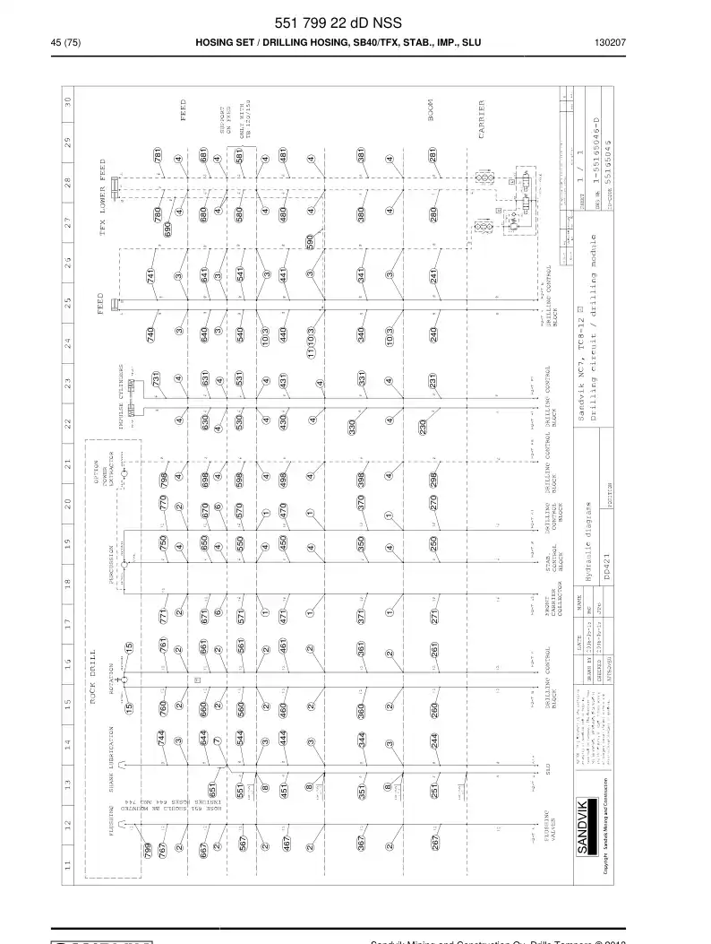 55179922d 551 799 22d Hosing Set - Sandvik Technical Drawing