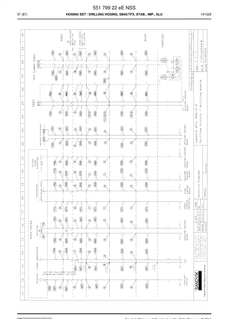 55179922e 551 799 22e Hosing Set - Sandvik Technical Drawing