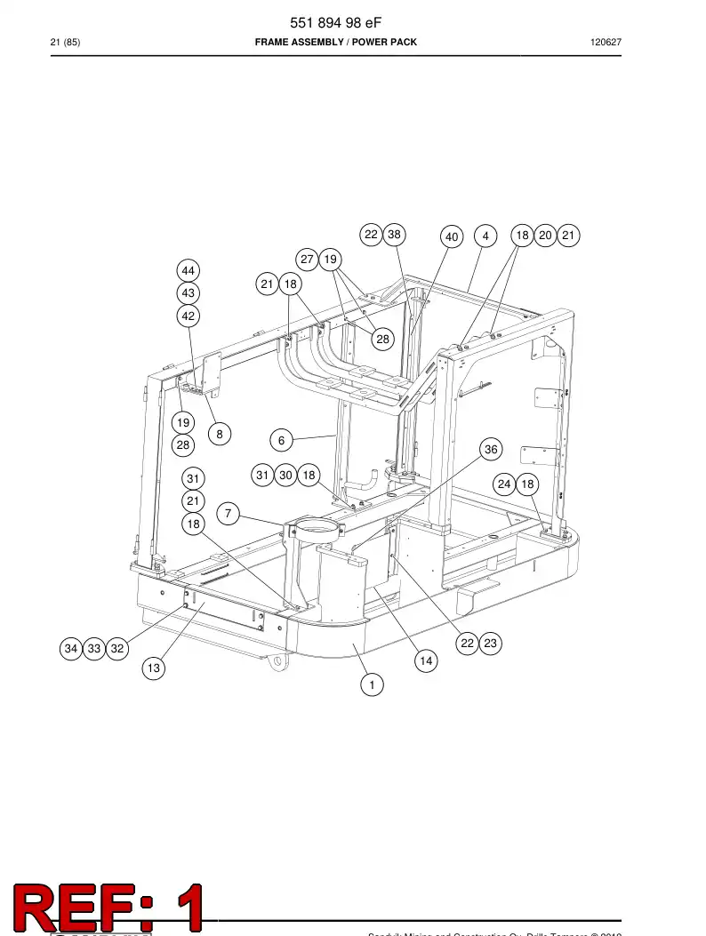 55179977f 551 799 77f Rear assembly - Sandvik Technical Drawing