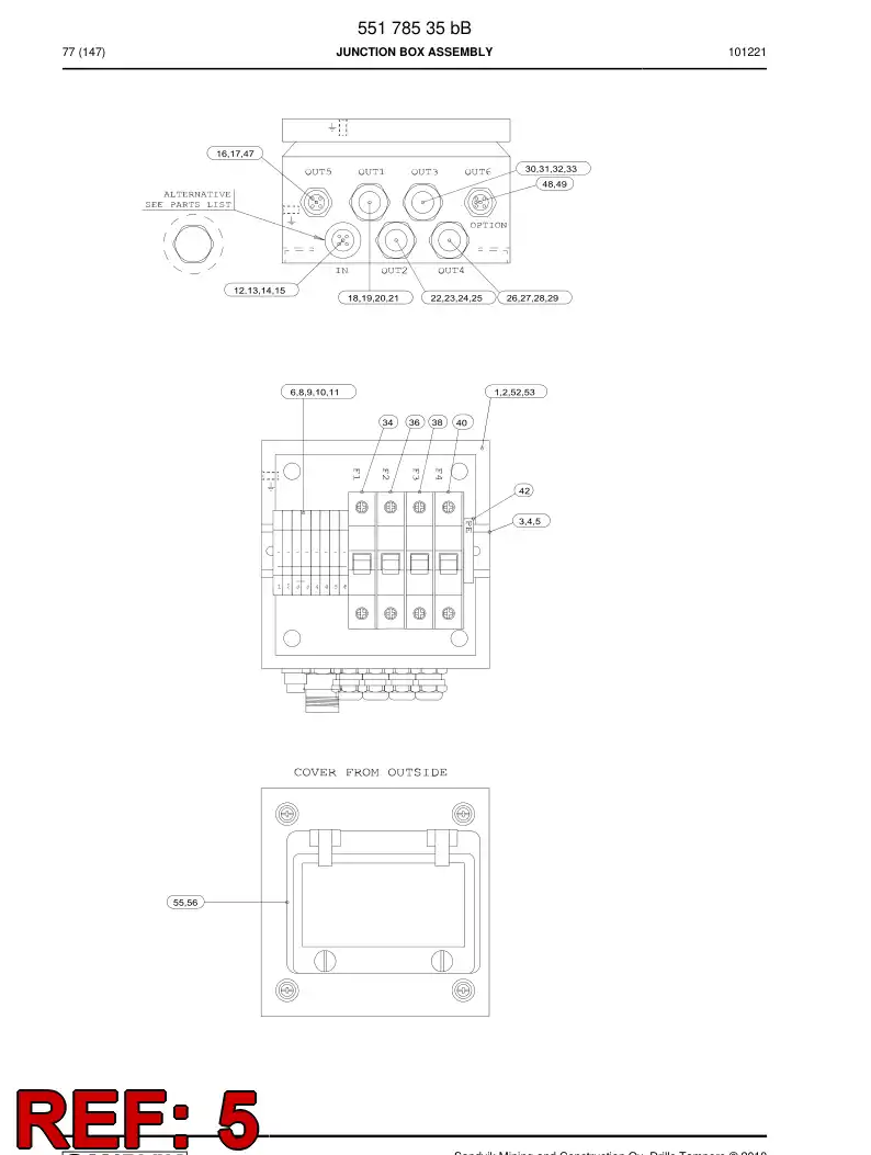 55179997 551 799 97 Instruction, Wiring - Sandvik Technical Drawing