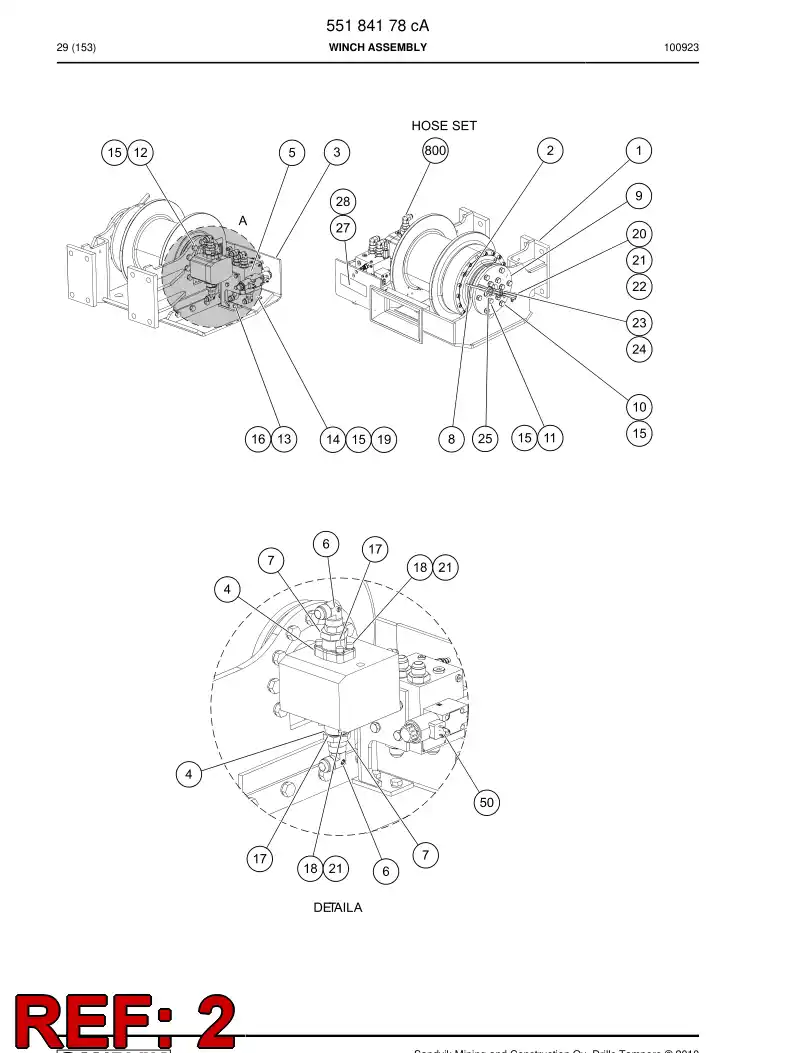 55180004 551 800 04 Winch - Sandvik Technical Drawing