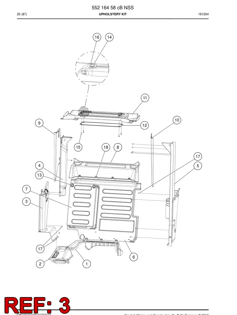 55180114b 551 801 14b Cover, Plastic - Sandvik Technical Drawing