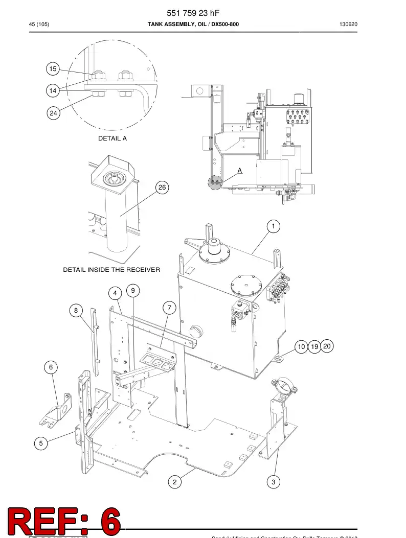 55180115b 551 801 15b Bracket - Sandvik Technical Drawing
