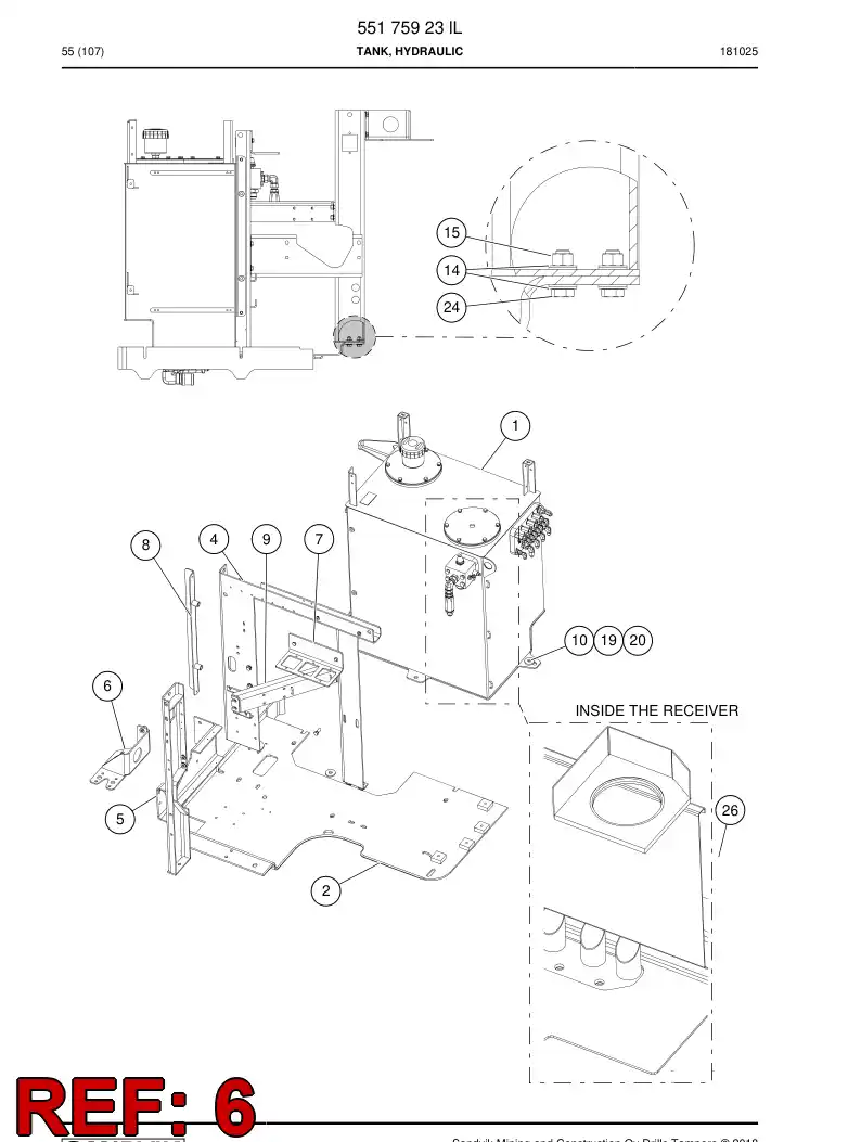55180115c 551 801 15c Bracket - Sandvik Technical Drawing