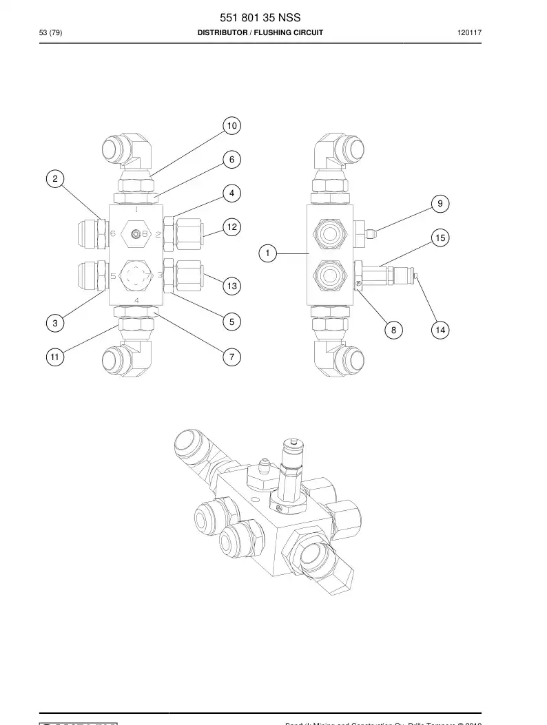 55180135 551 801 35 Distributor - Sandvik Technical Drawing