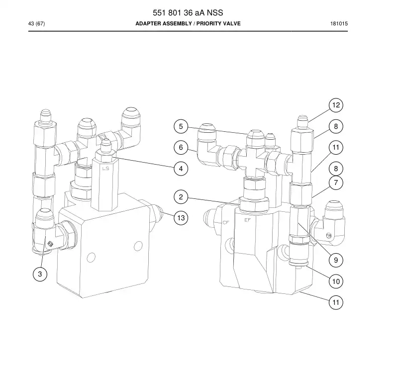 55180136a 551 801 36a ASSEMBLY DO ADAPTER - Sandvik Technical Drawing