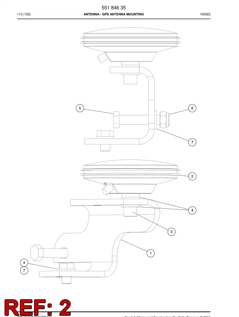 55180137 551 801 37 Antenna - Sandvik Technical Drawing