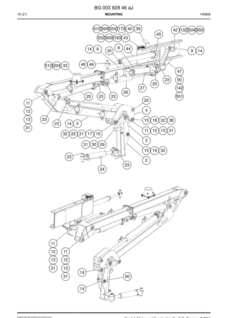 55180143 551 801 43 Rubber sheet - Sandvik Technical Drawing