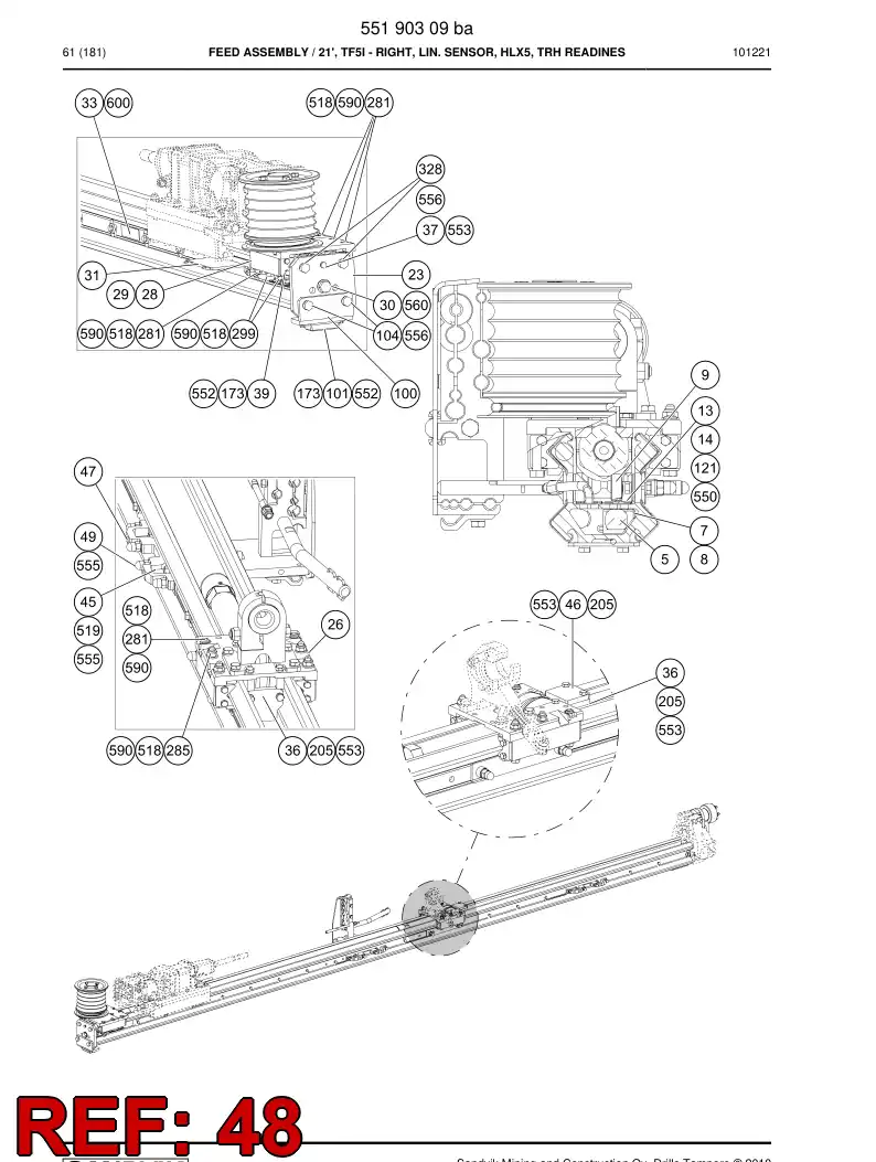 55180163 551 801 63 Mounting plate - Sandvik Technical Drawing