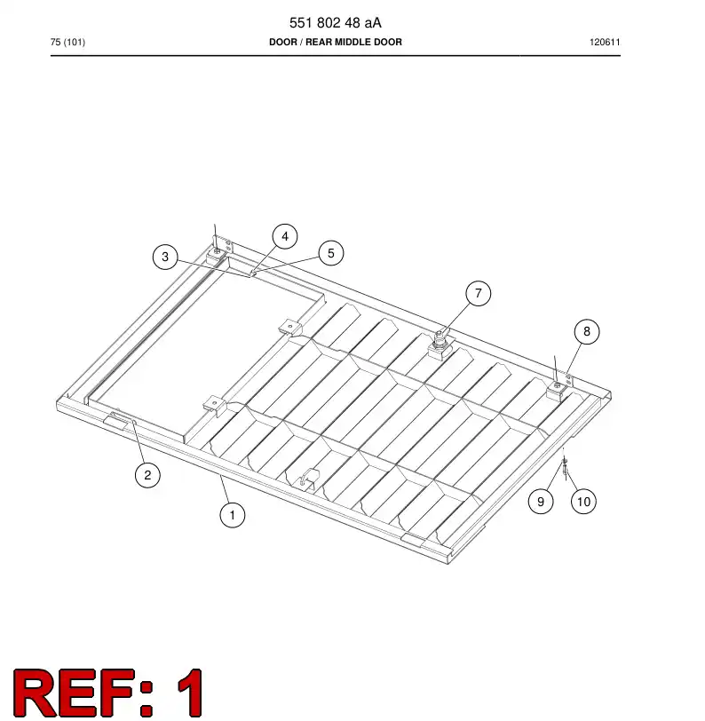 55180181 551 801 81 Door - Sandvik Technical Drawing