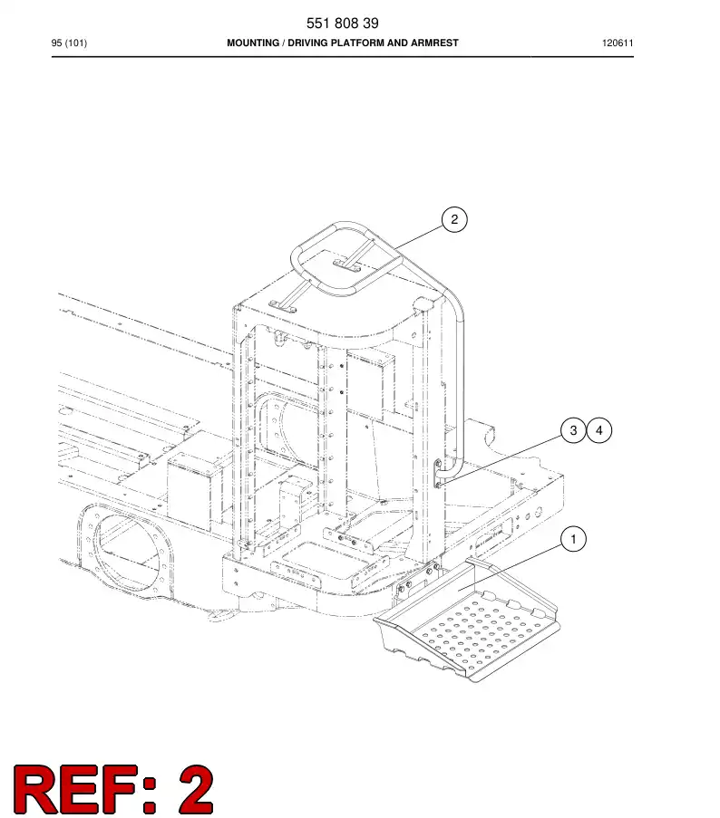 55180184 551 801 84 ARMREST - Sandvik Technical Drawing