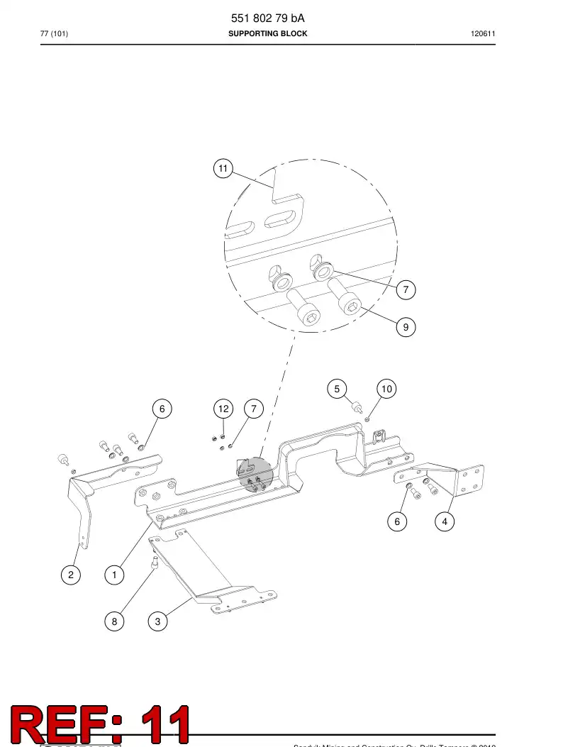 55180227a 551 802 27a Plate - Sandvik Technical Drawing