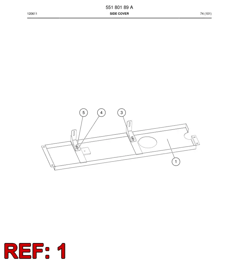 55180287 551 802 87 Cover, Side - Sandvik Technical Drawing