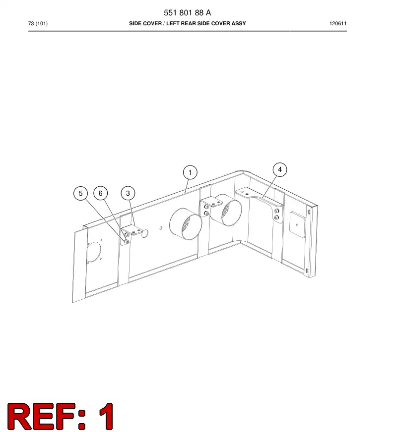 55180288 551 802 88 Cover, Side - Sandvik Technical Drawing