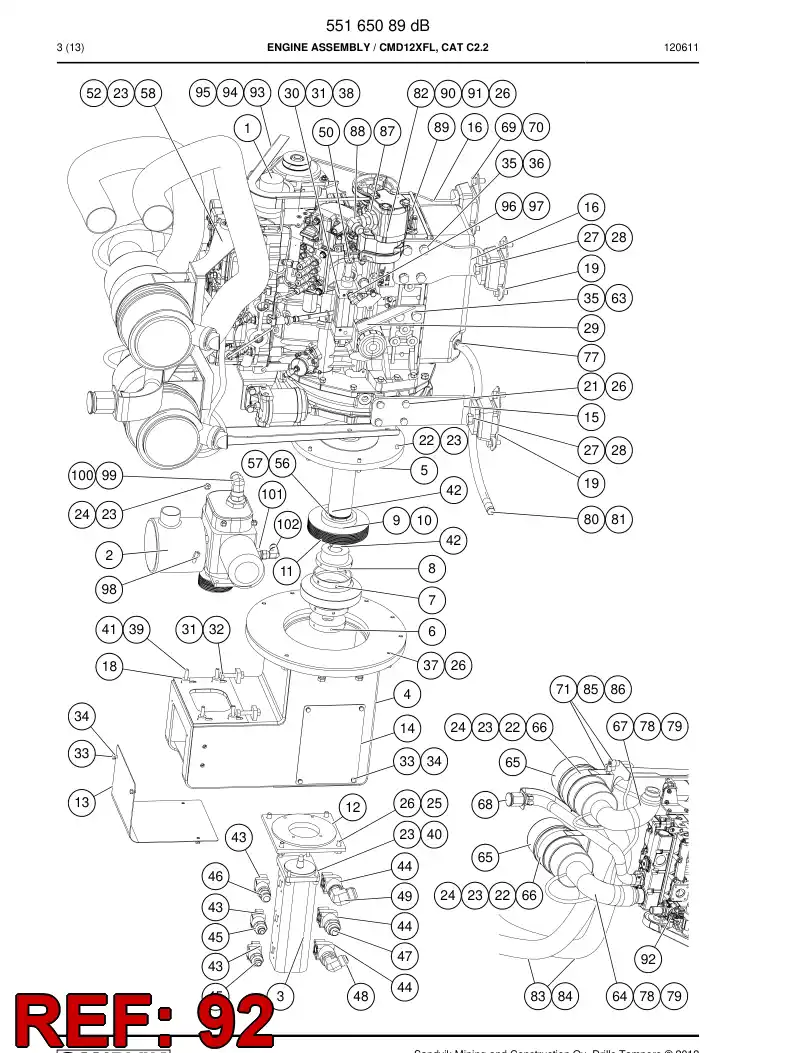 55180333b 551 803 33b Sensor - Sandvik Technical Drawing