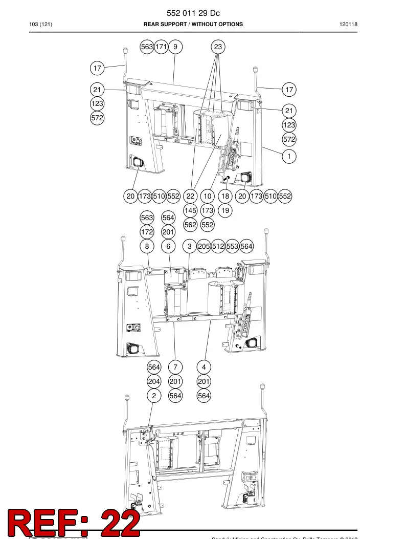 55180374 551 803 74 Rubber sheet - Sandvik Technical Drawing