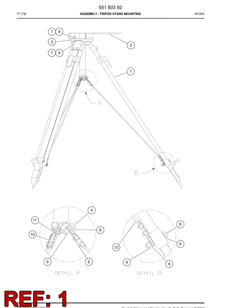 55180391 551 803 91 Tripod - Sandvik Technical Drawing