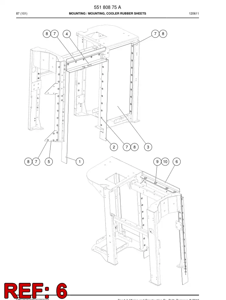 55180500 551 805 00 Plate - Sandvik Technical Drawing