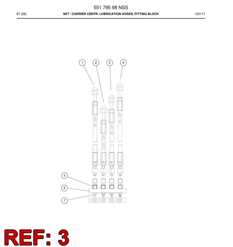 55180534 551 805 34 Hose - Sandvik Technical Drawing
