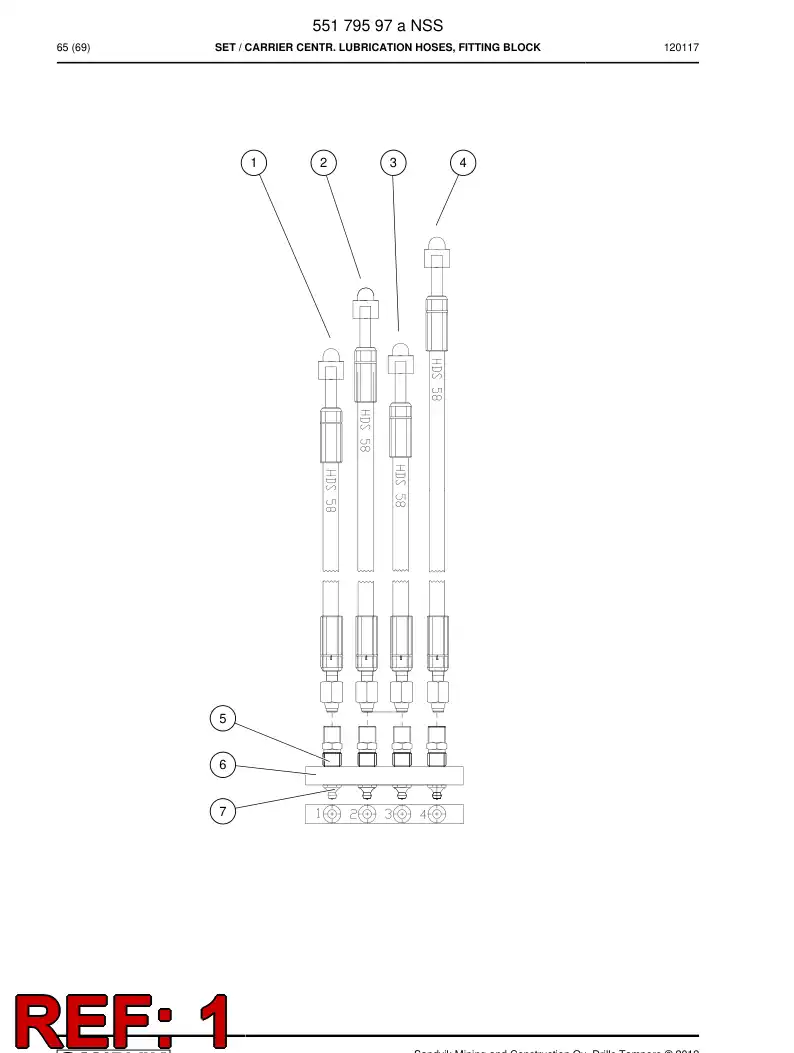 55180535 551 805 35 Hose - Sandvik Technical Drawing