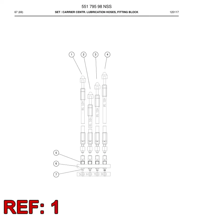 55180536a 551 805 36a Hose - Sandvik Technical Drawing