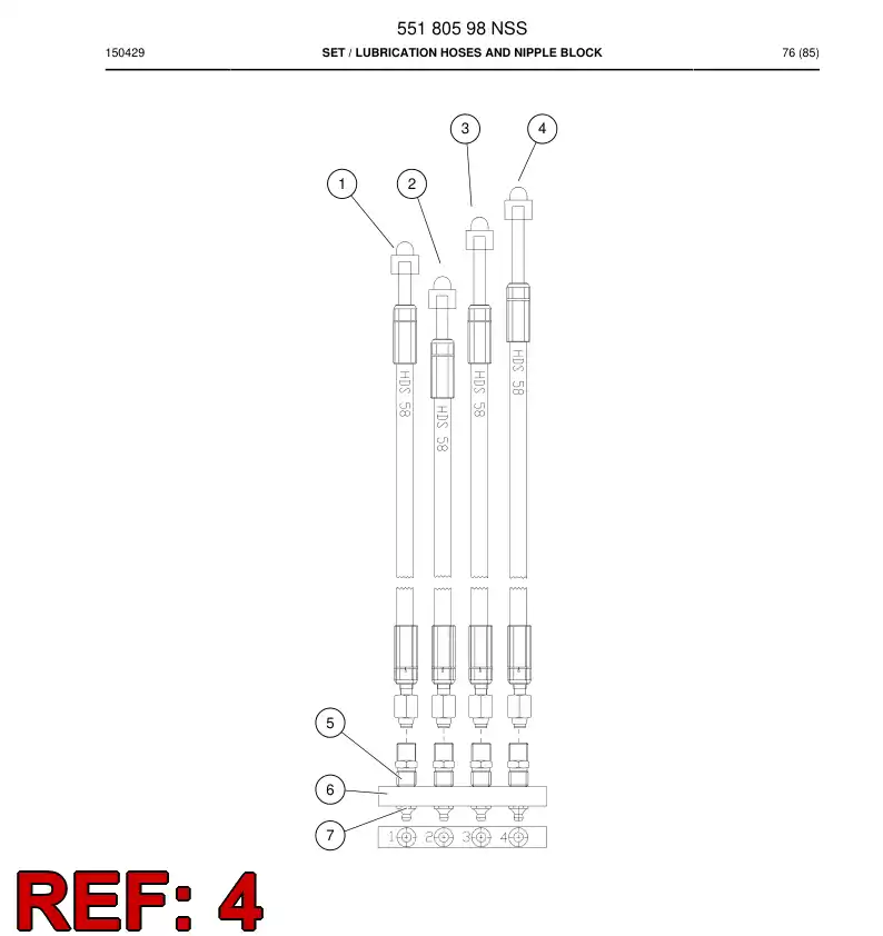 55180607a 551 806 07a Hose - Sandvik Technical Drawing