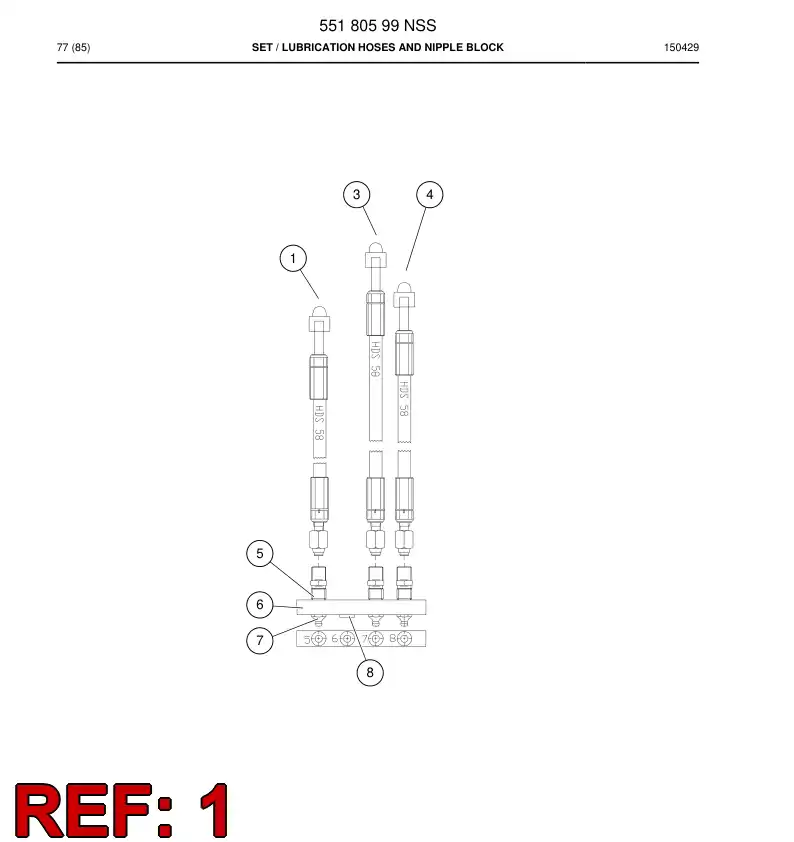 55180608 551 806 08 Hose - Sandvik Technical Drawing