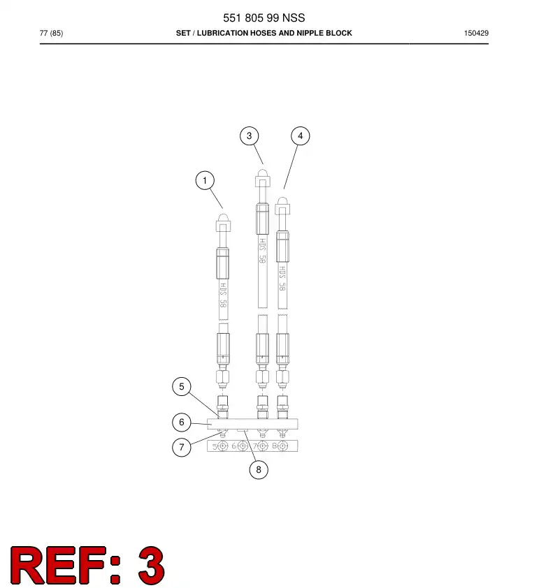 55180609 551 806 09 Hose - Sandvik Technical Drawing
