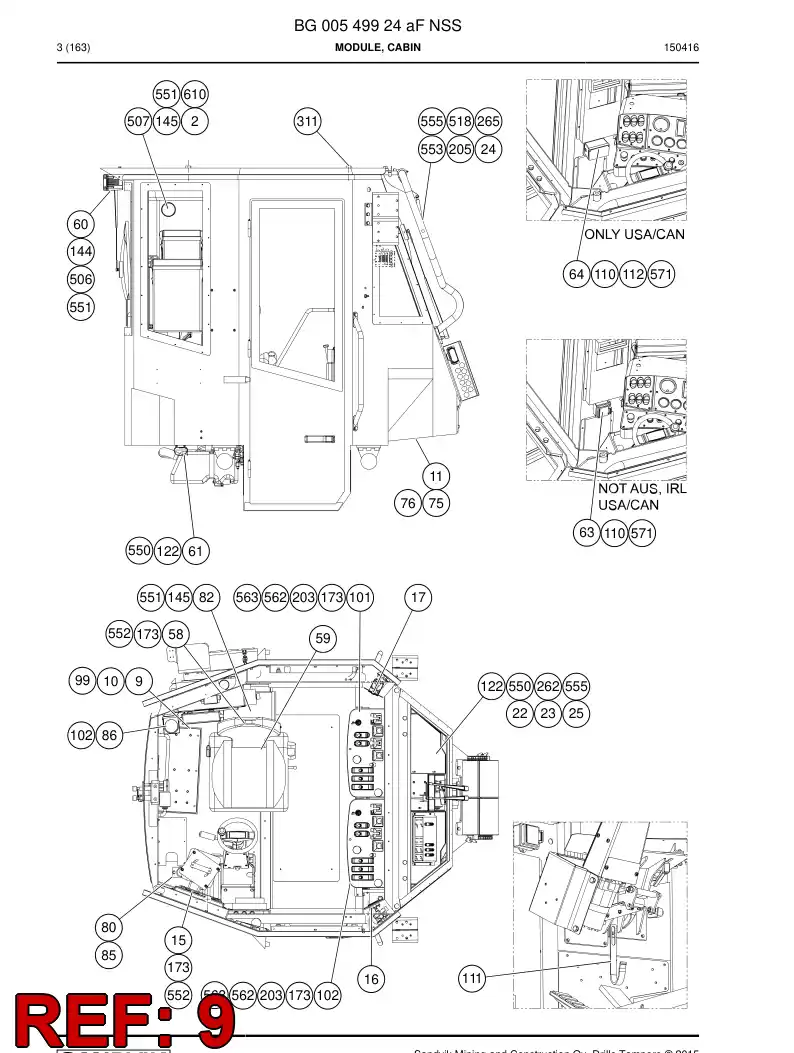 55180613 551 806 13 Plate, Cover - Sandvik Technical Drawing