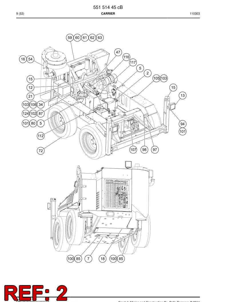 55180700a 551 807 00a ENGINE ASSEMBLY - Sandvik Technical Drawing