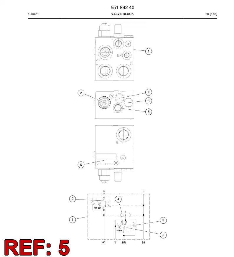55180771 551 807 71 Valve, Pressure Reducing - Sandvik Technical Drawing
