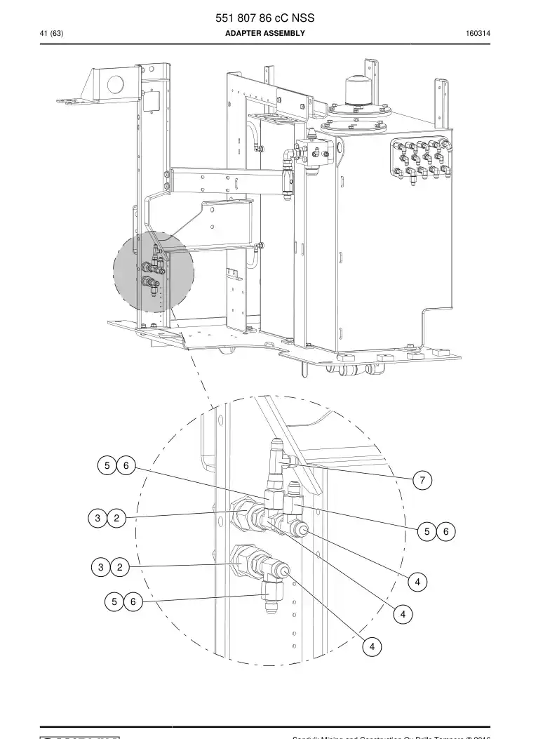 55180786c 551 807 86c Adapter Assembly - Sandvik Technical Drawing