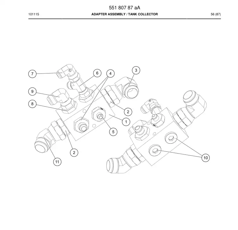 55180787c 551 807 87c Adapter Assembly - Sandvik Technical Drawing