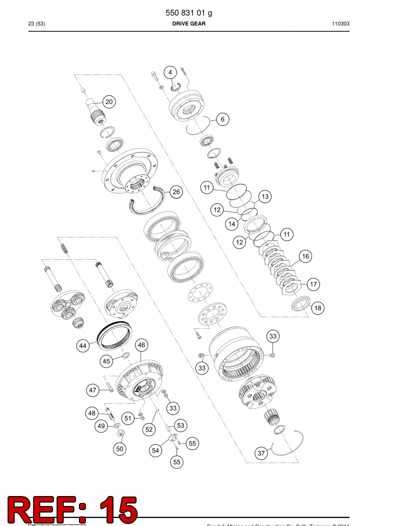 55180799 551 807 99 Spacer - Sandvik Technical Drawing