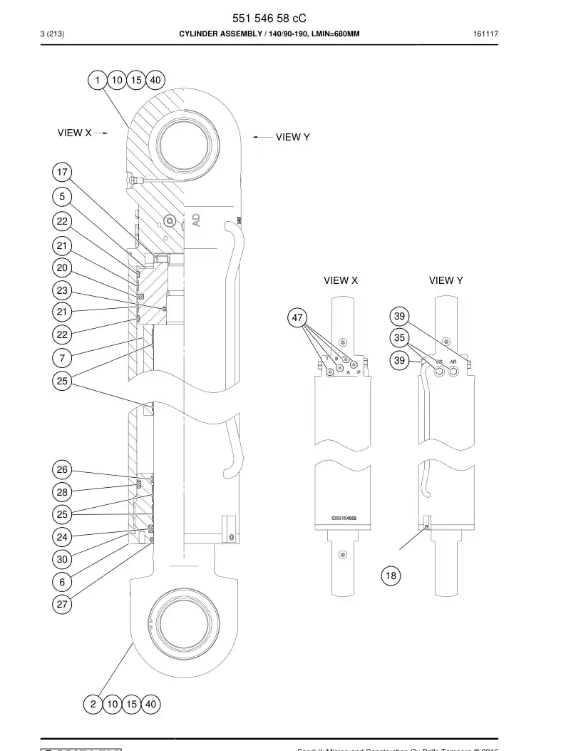 55180870 551 808 70 Seal kit - Sandvik Technical Drawing