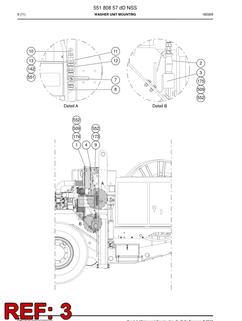55180871 551 808 71 Bracket - Sandvik Technical Drawing
