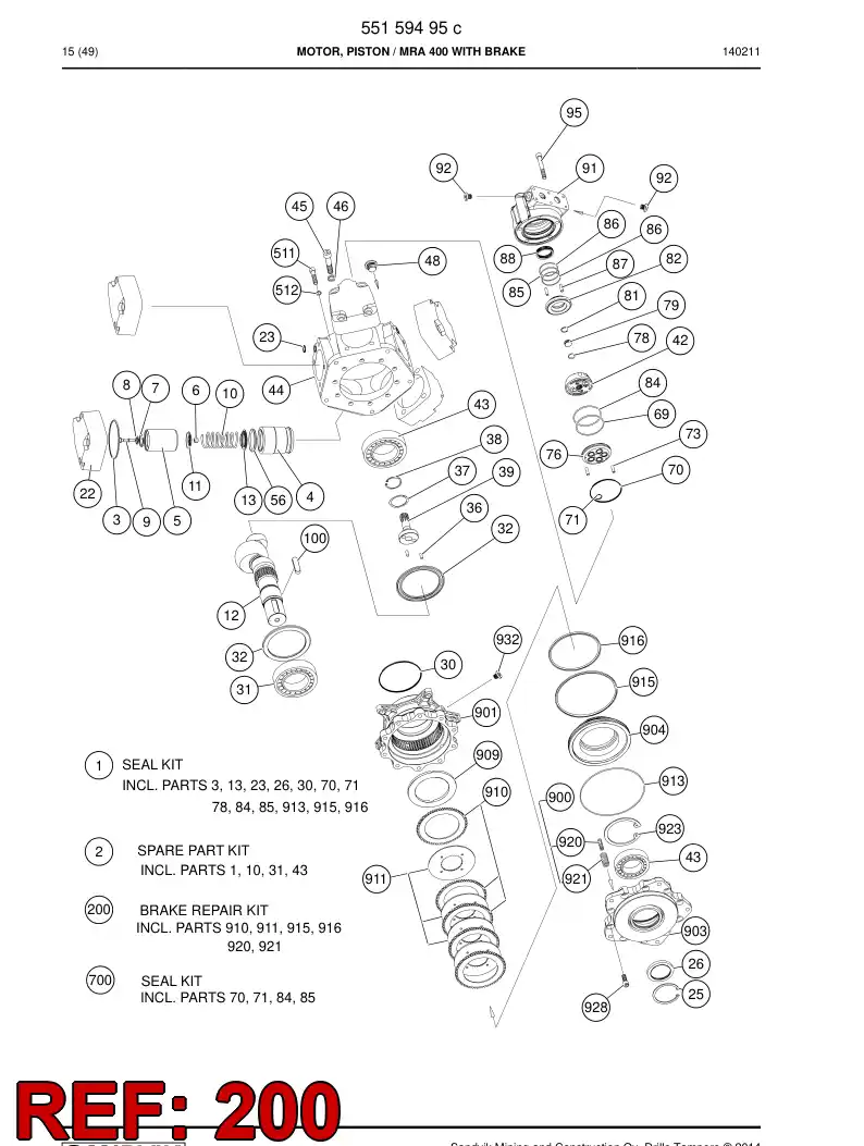 55180904c 551 809 04c Brake - Sandvik Technical Drawing
