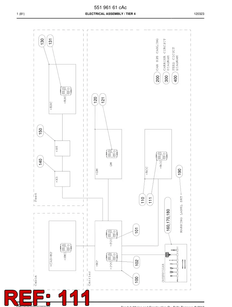 55180908 551 809 08 Pre-Installed Device - Sandvik Technical Drawing
