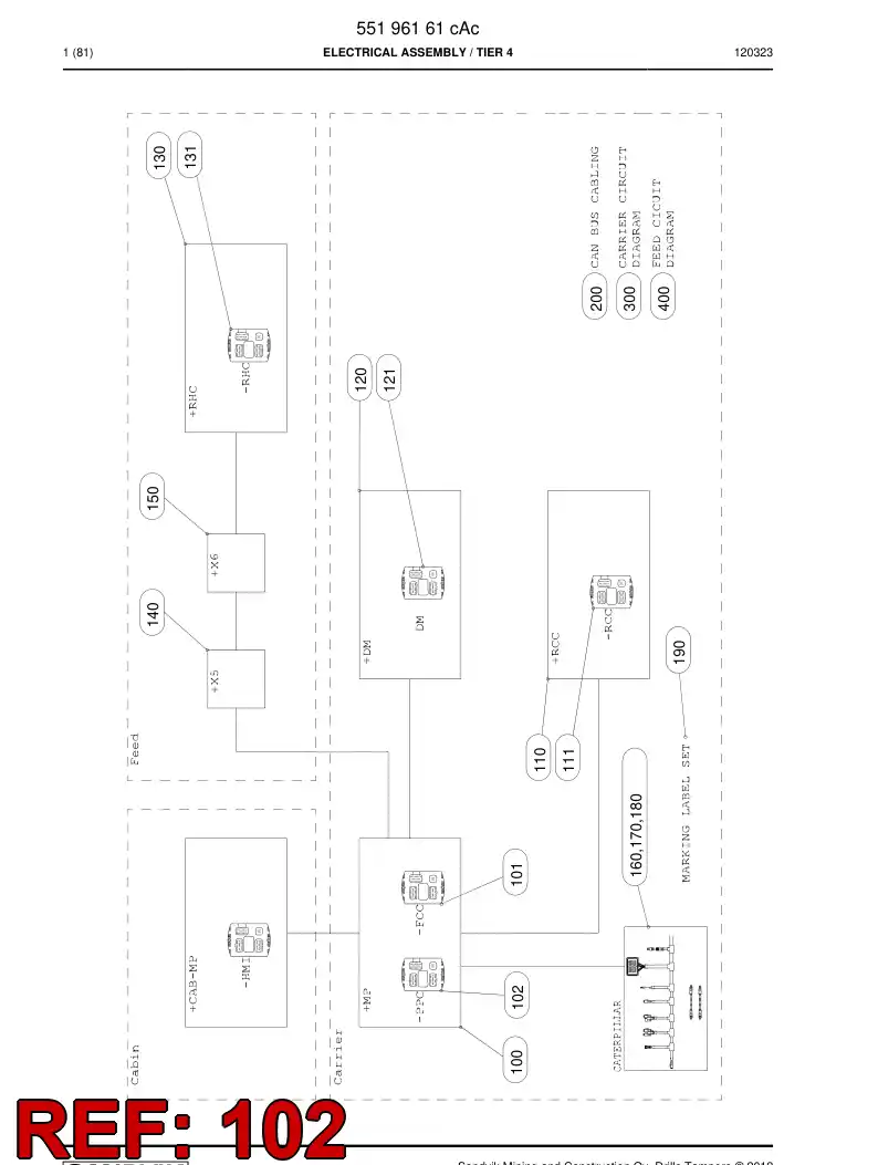 55180909 551 809 09 Pre-Installed Device - Sandvik Technical Drawing
