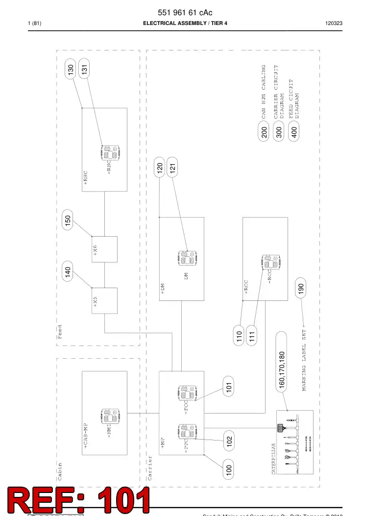 55180910 551 809 10 Pre-Installed Device - Sandvik Technical Drawing