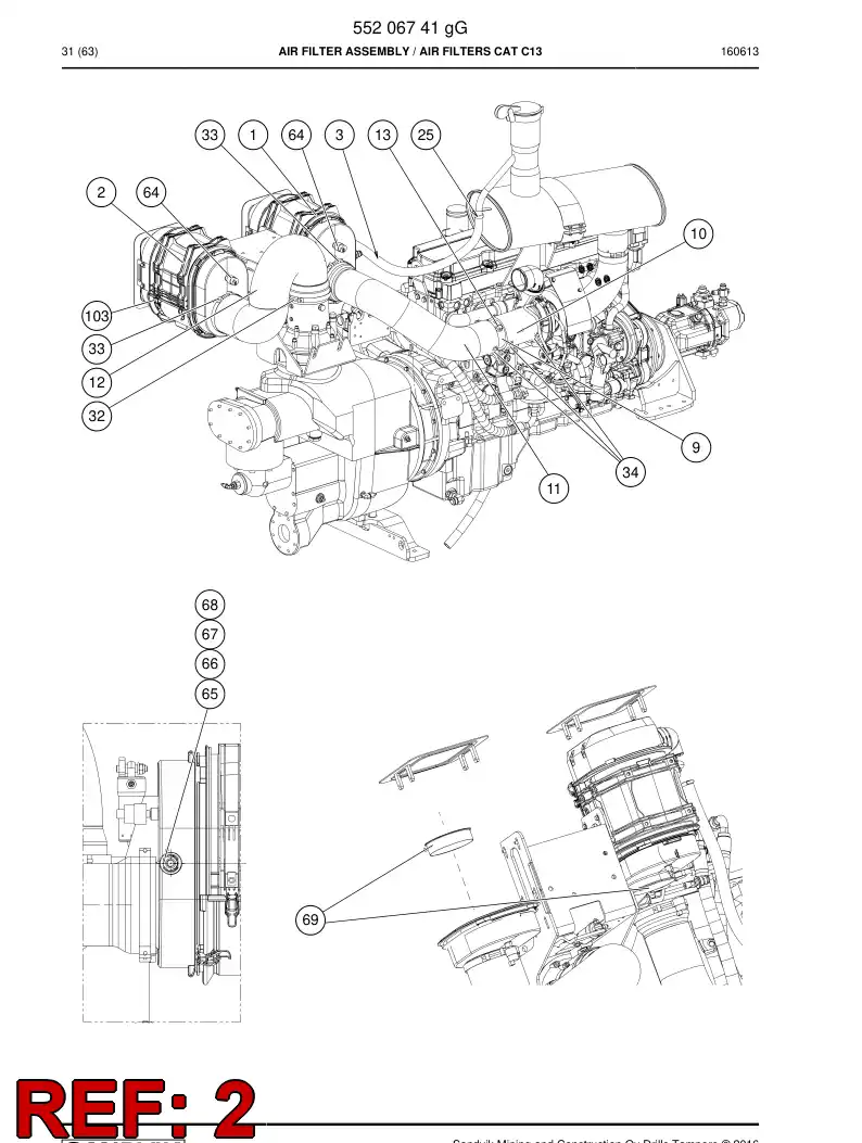 55180917a 551 809 17a Filter Element, Air - Sandvik Technical Drawing