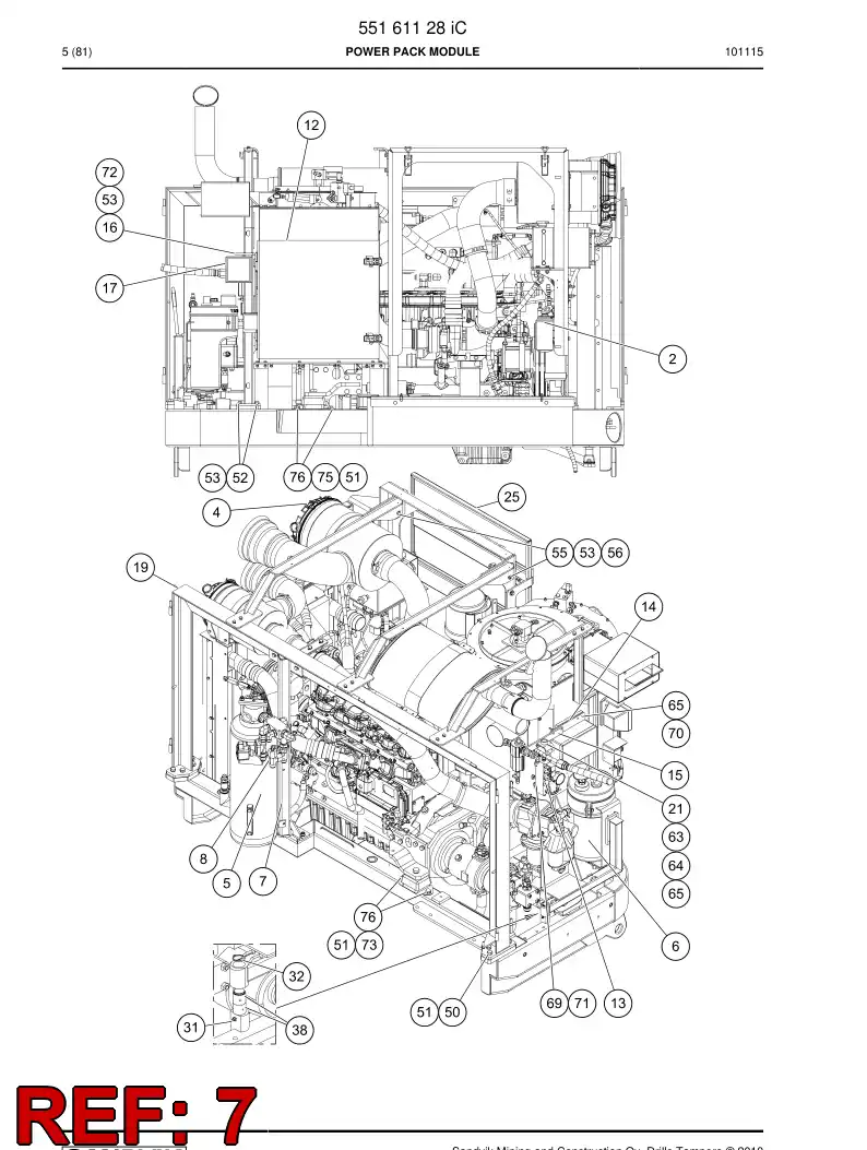 55180965 551 809 65 Bracket - Sandvik Technical Drawing