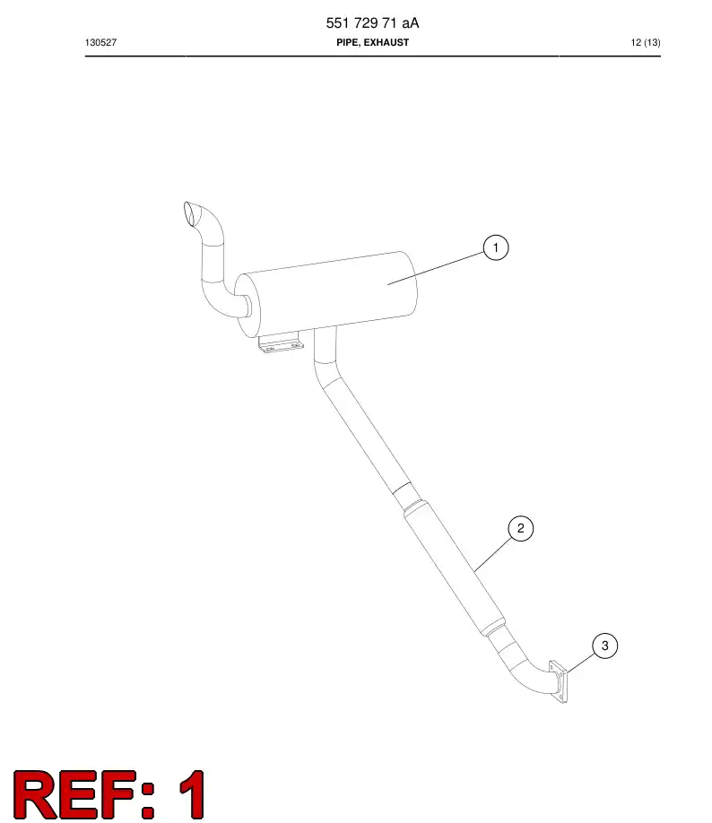 55180982 551 809 82 Silencer, Exhaust - Sandvik Technical Drawing