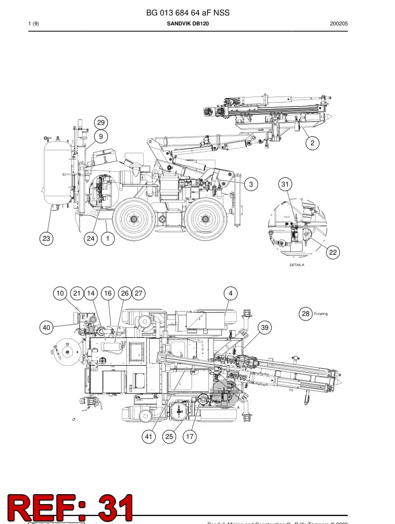 55180990 551 809 90 Water Separator Assembly - Sandvik Technical Drawing