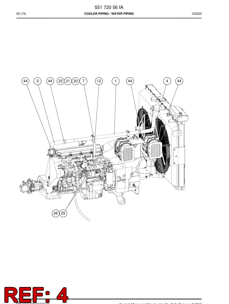 55181026a 551 810 26a Water hose - Sandvik Technical Drawing