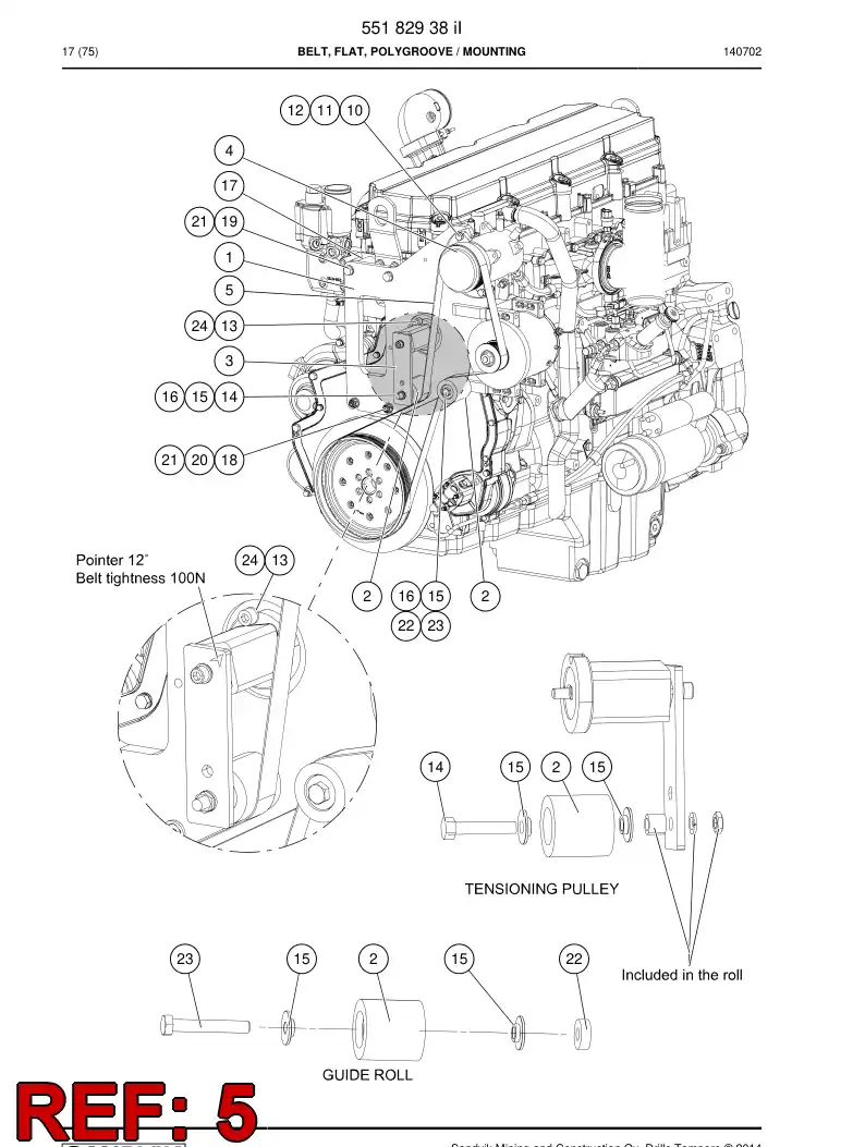 55181038b 551 810 38b Belt - Sandvik Technical Drawing